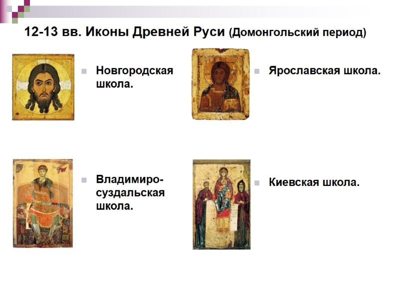 12-13 вв. Иконы Древней Руси (Домонгольский период) Новгородская школа.     